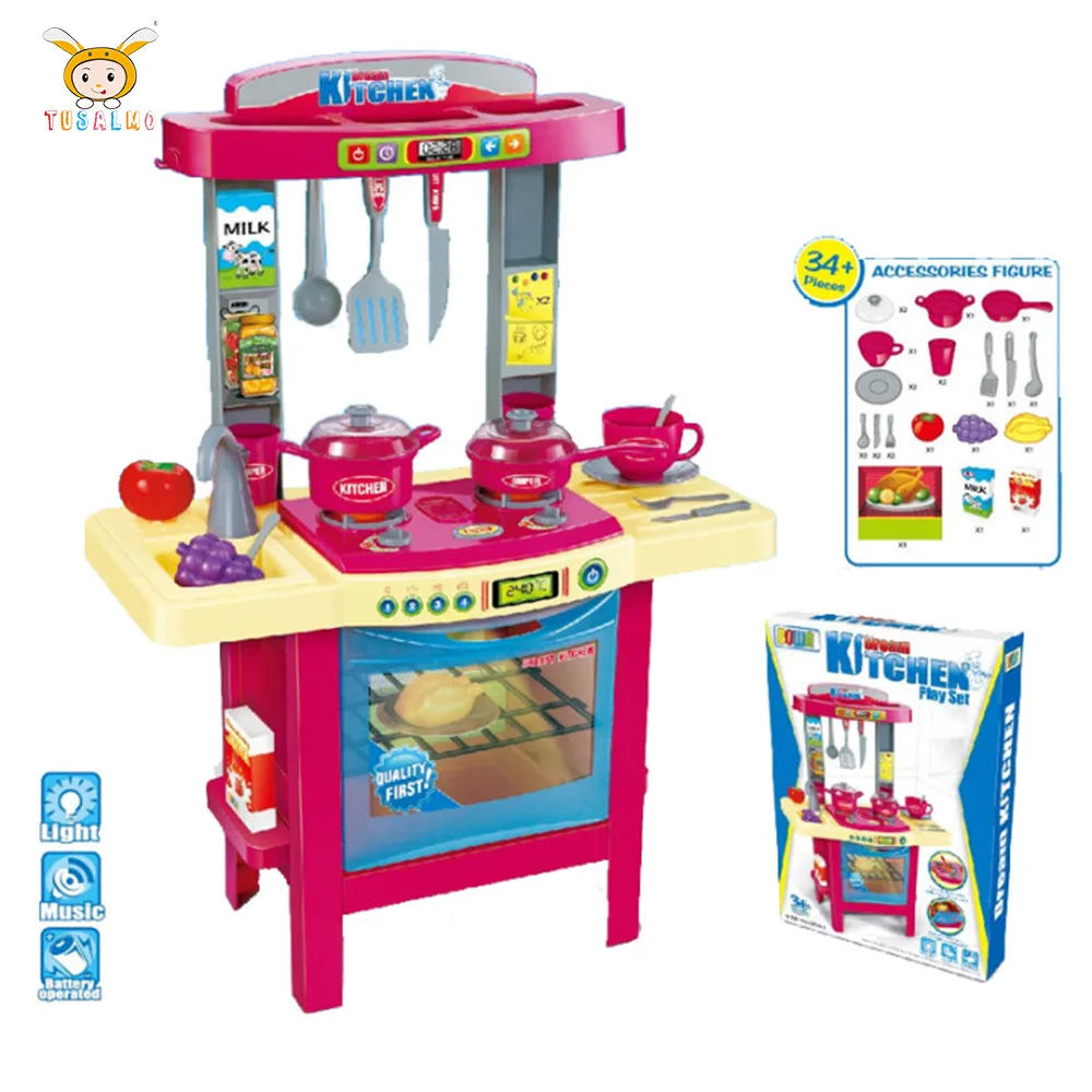 Hot selling baby diy kids plastic playing set play house educational kitchen table toys for toddlers children