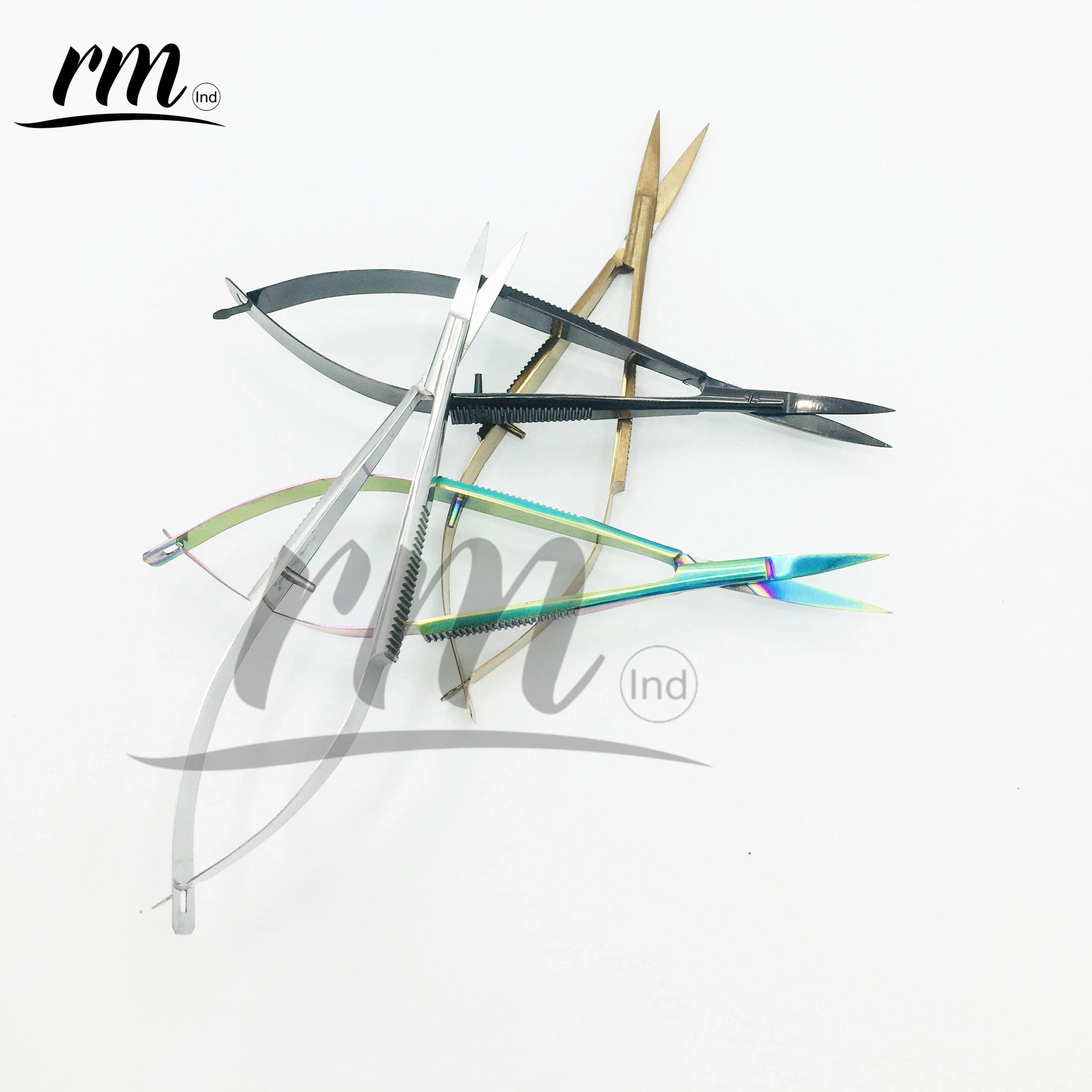 Профессиональные микро-ножницы для бровей глаз 4 5 дюйма прямые Castroviejo вышивка пружинное действие очень острый