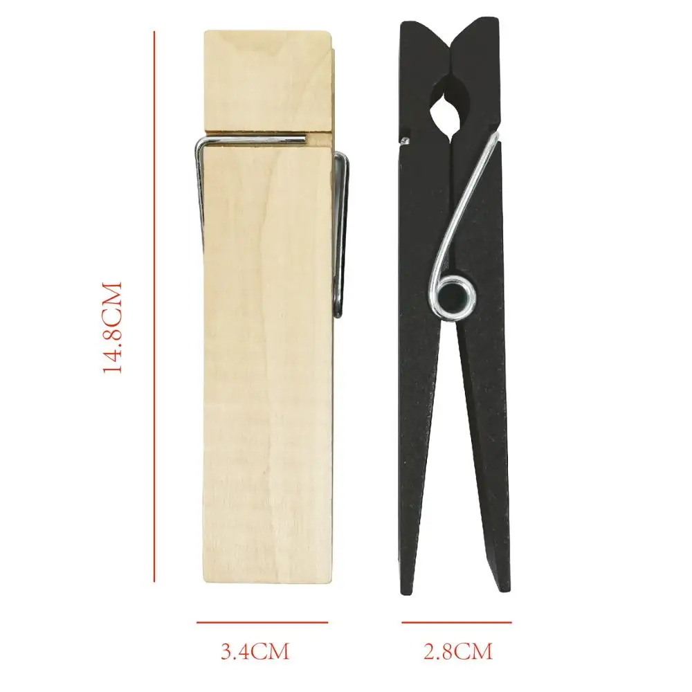 2PCS 14.8CM high quality fsc wood large photo paper craft DIY clip decoration clothespin clothes peg