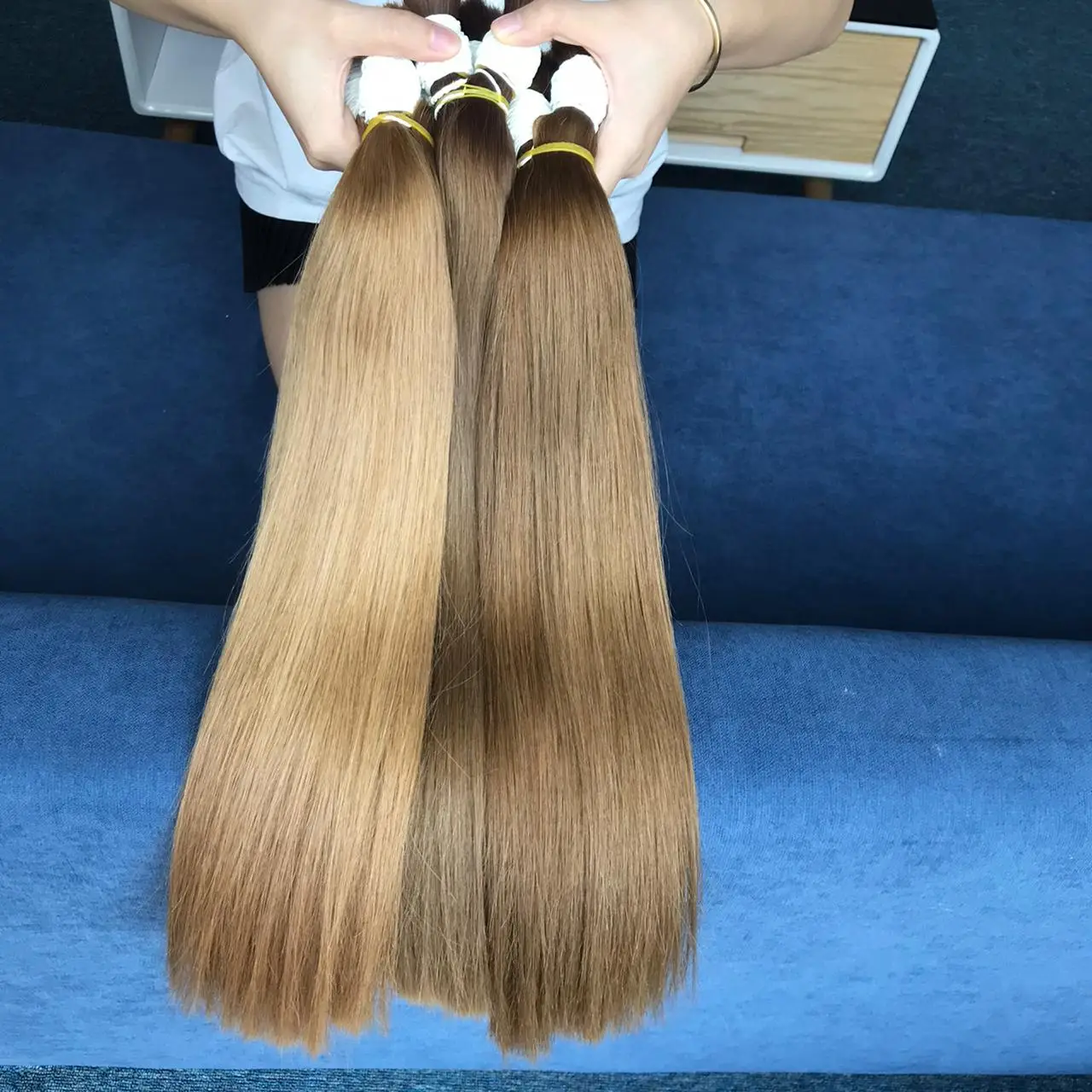 Натуральные человеческие волосы необработанные натуральные оптом светлые прямые