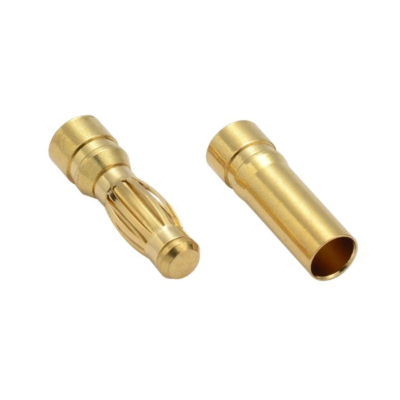 Factory direct supply 24k gold plated brass banana connector 2mm 3mm 4mm 5mm