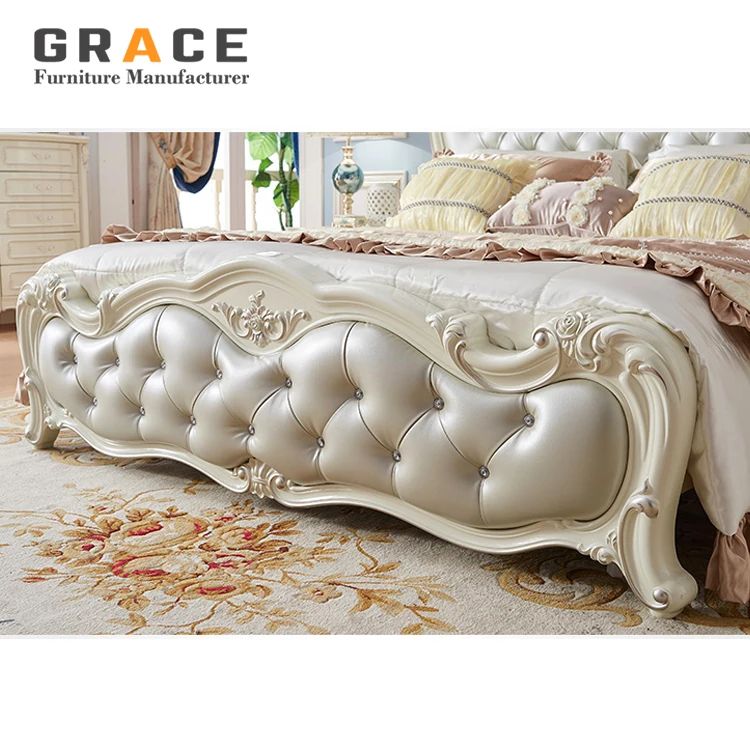 H8802W modern design rustic furniture wedding bed for bedroom with wardrobe