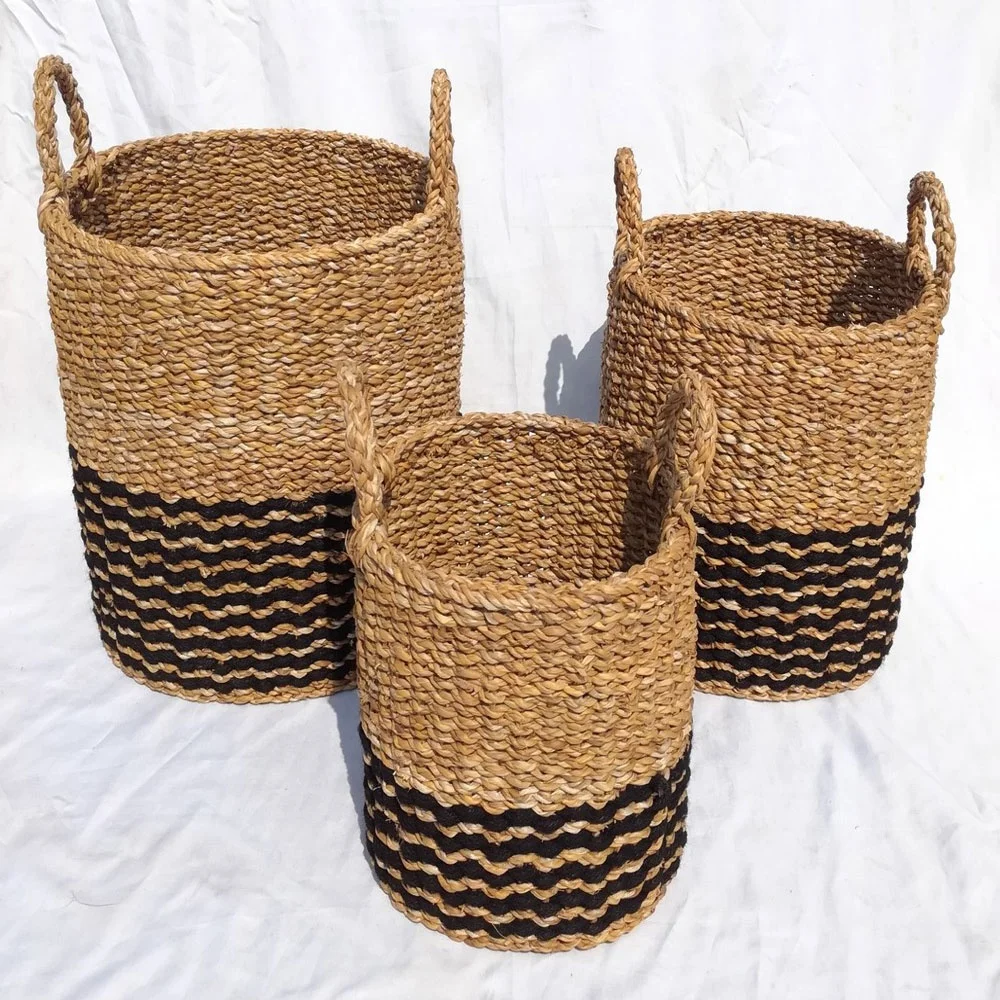 Best quality customized products of seagrass eco-friendly handmade Cheap Price Round Cylinder with Handle