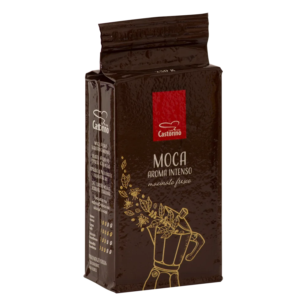 Top Quality Italian coffee GROUND COFFEE MOCA Castorino 250 gr for home / HO.RE.CA.