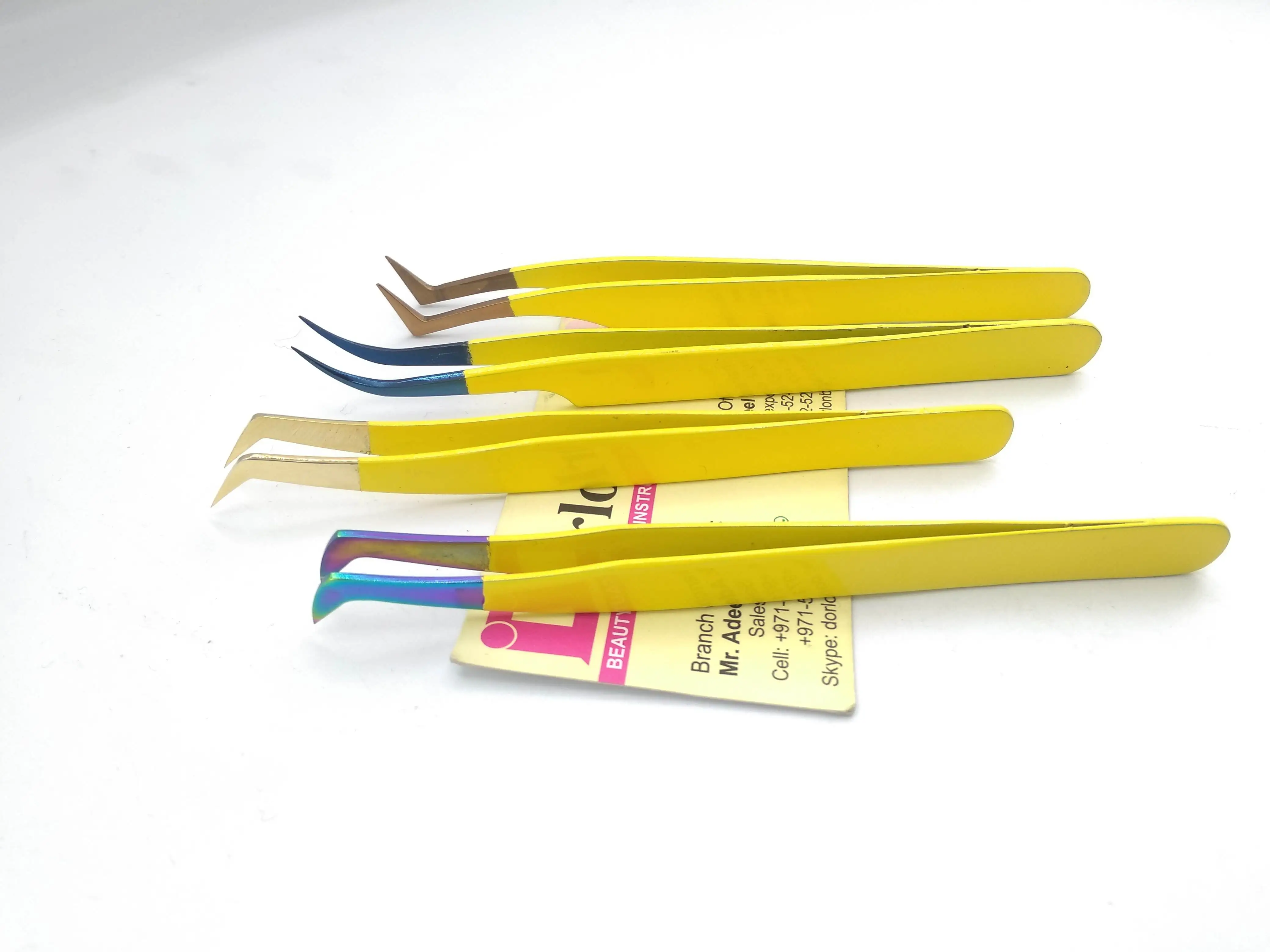 Пинцет для наращивания ресниц желтого цвета с плазменными насадками оптовая продажа Лучший увеличения объема