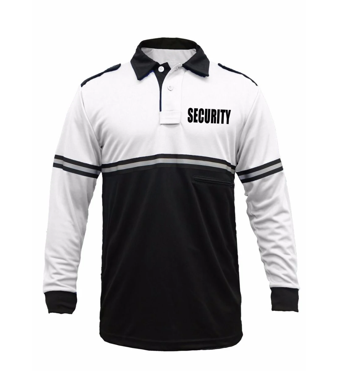 
First Class Two Tone Long Sleeve Security Shirt Custom Bike Patrol Shirt with Reflective Strip And Zipper Pocket 
