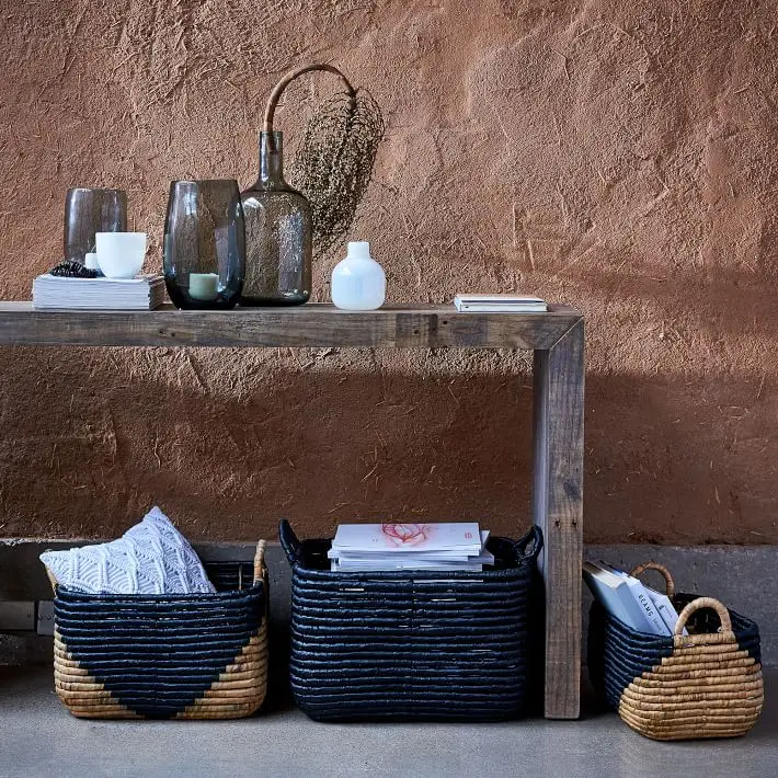 Set Woven Rattan Water Hyacinth Basket for Storage Things or Item in Your Sweet Home