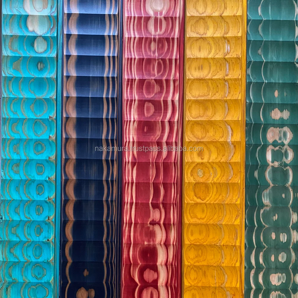 
Innovative Through Dyed Japanese Cedar 3D Wood Wall Panel 