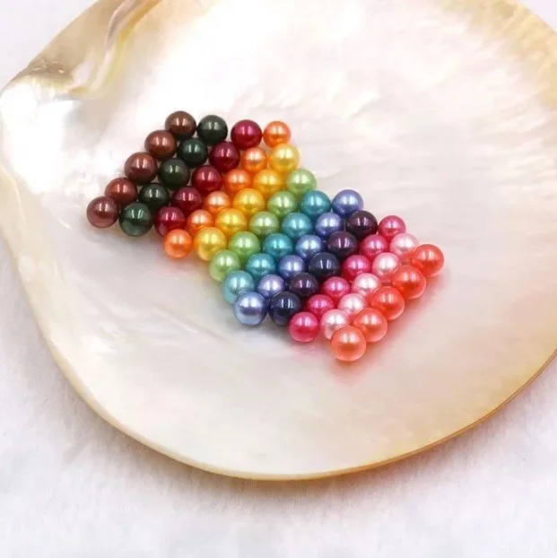 AA RAINBOW COLOR HIGH QUALITY ROUND LOOSE PEARL