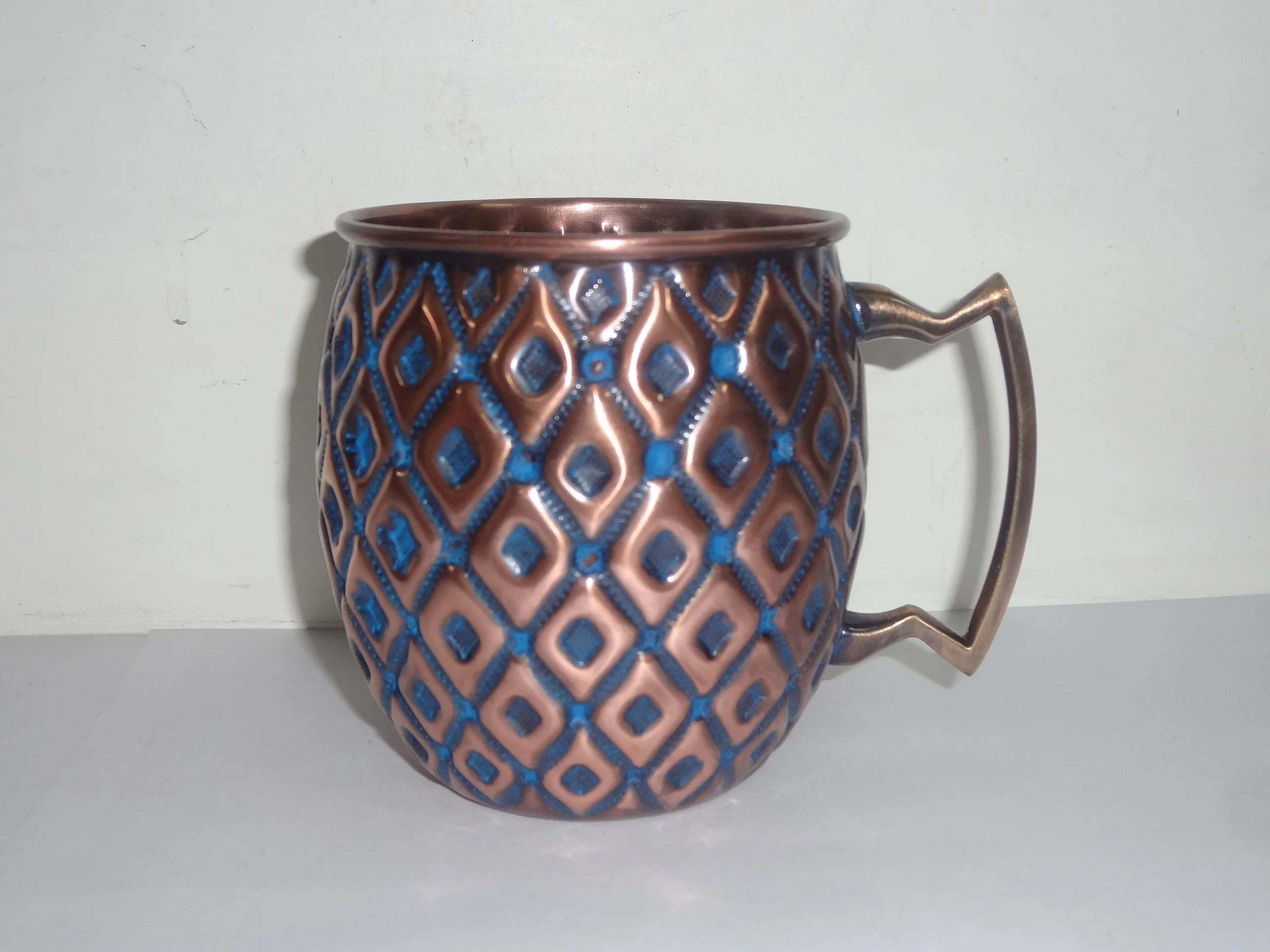 Copper Embossed Moscow Mule Mug Solid Copper Beer and Vodka Mug Moscow Mule Copper Antique Mug