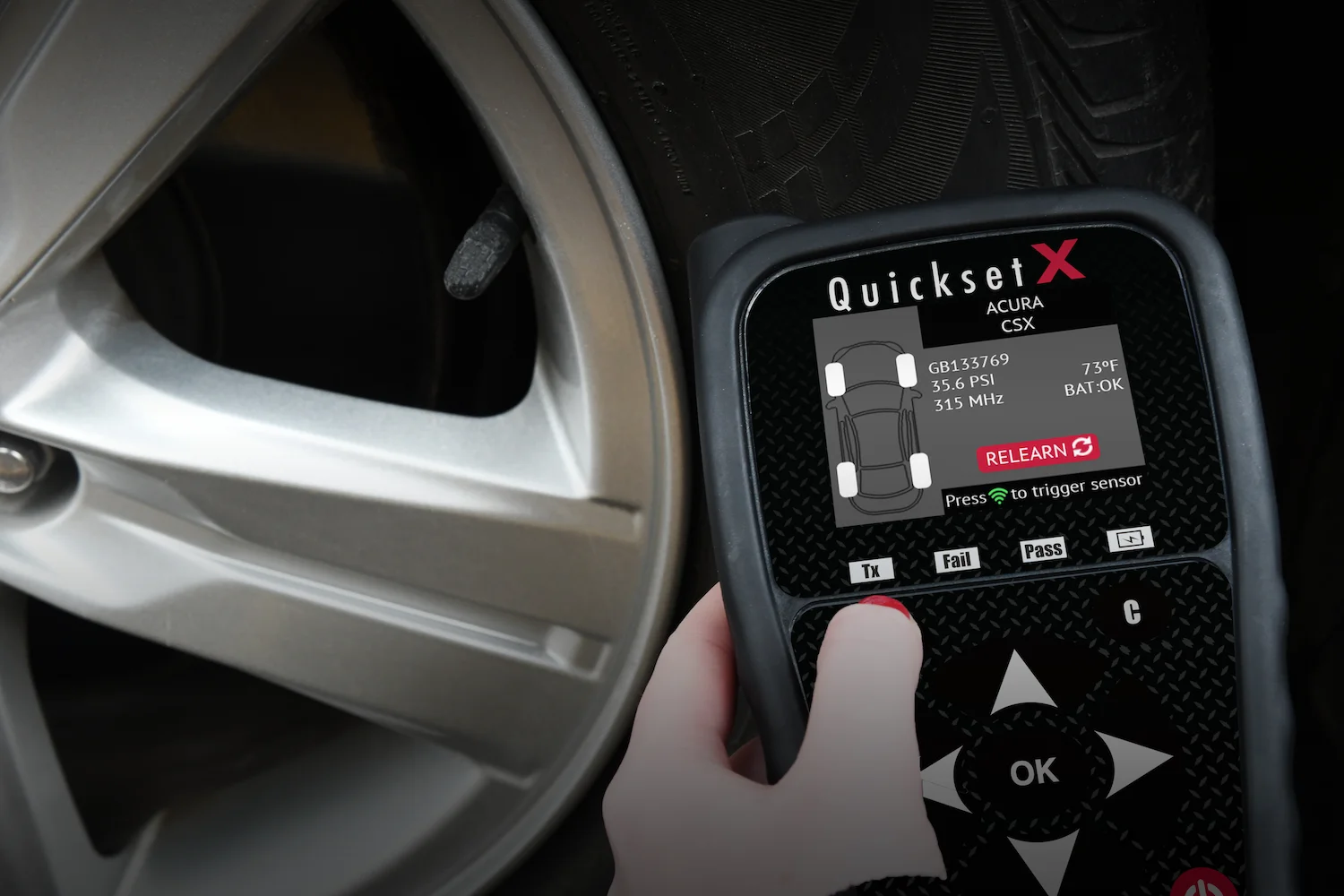 ATEQ Quickset X TPMS Activation and ECU Reset Tool Includes OBD Cable Domestic European and Import Vehicle Coverage up to 2020