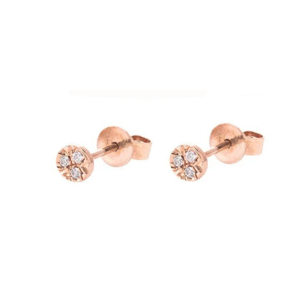 Gold Plated cubic zirconia minimalist round stud earrings solid 925 sterling silver wholesaler supplier bulk order
