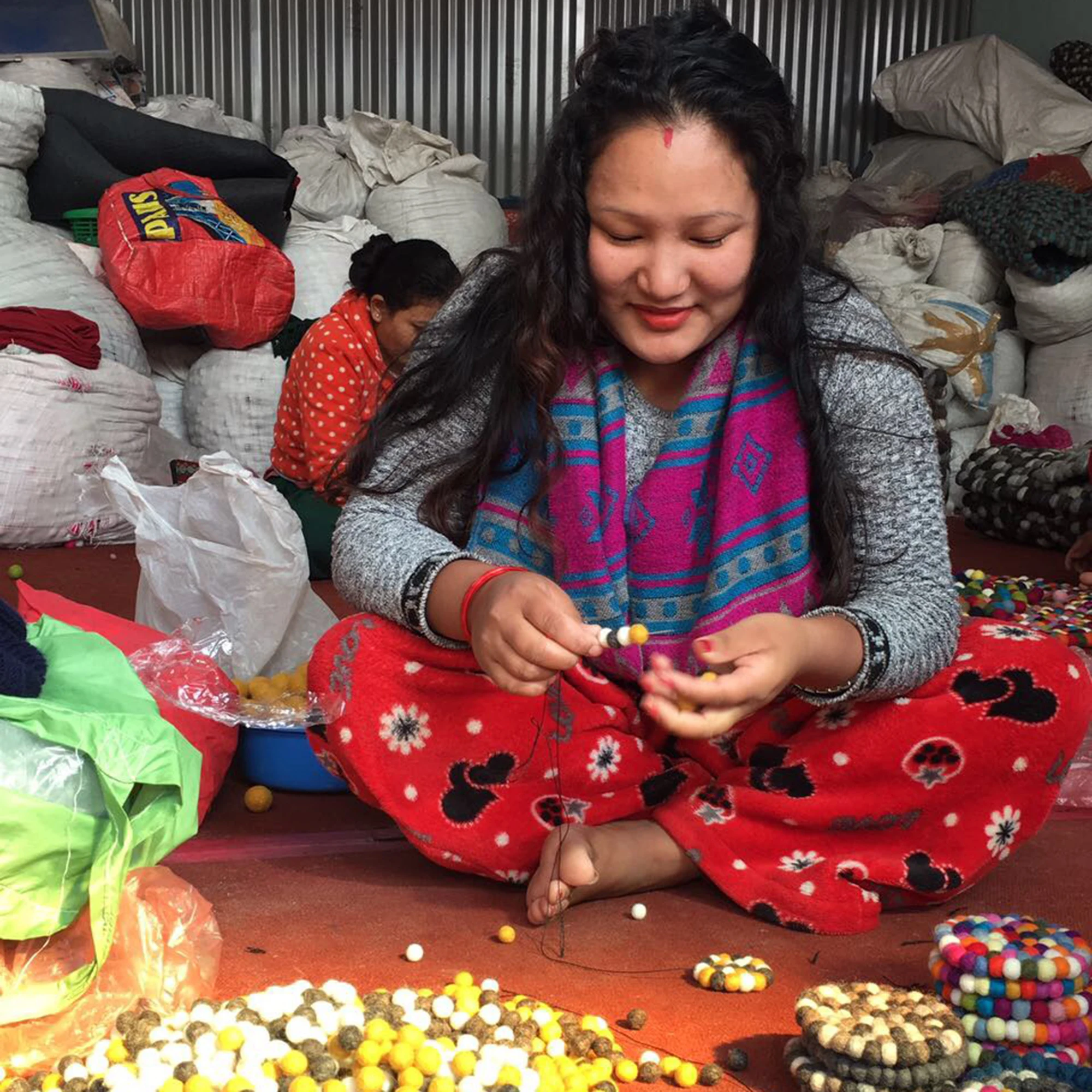 Wool Felt artificial flowers leaf perfect craft for Home decor, Festive Decorations, and wedding centerpieces hand-made in Nepal