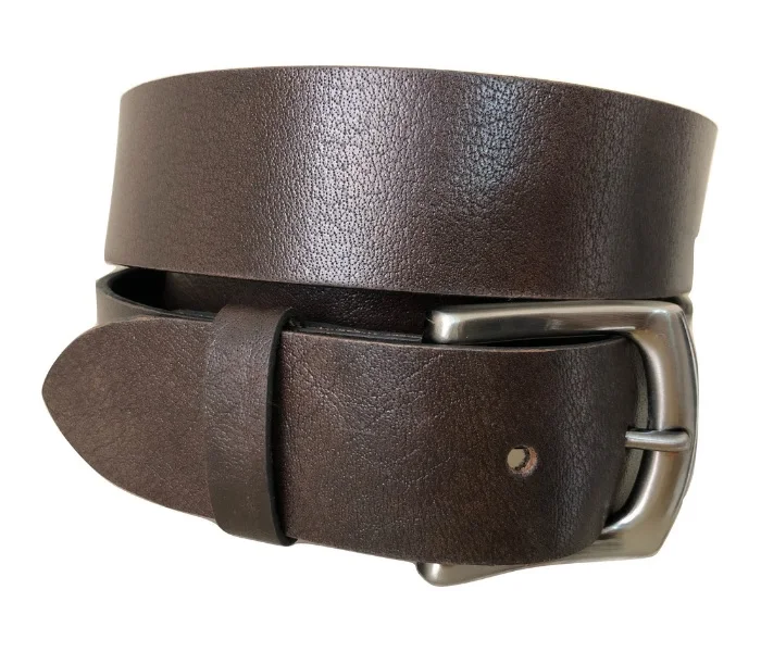 Handmade Leather Belt with Stitched Stainless Steel or Brass Buckle-Belts