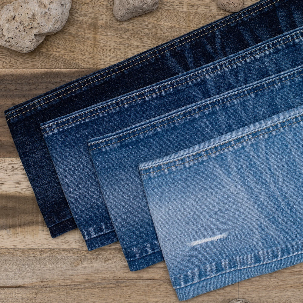 Новая модная джинсовая ткань для одежды из полиэстера