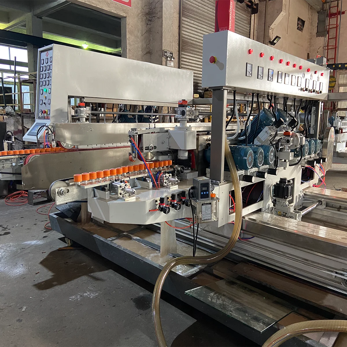 Машина для двойной резки стекла 15 м/мин производственная линия