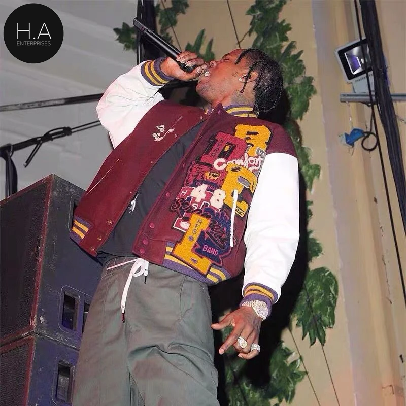 Hip Hop Baseball jacket Mens Letters Embroidery Patchwork Color Block College Jackets Mens Bomber Varsity Jacket women