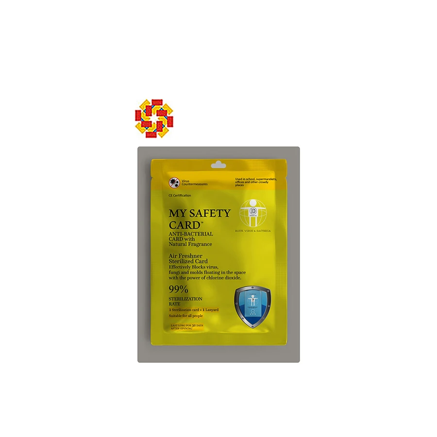 Антибактериальная клинически протестированная и сертифицированная защитная карта против вирусов, бактерий, грибков