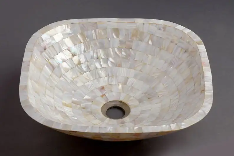 Excellent Quality Handcrafted Multicolour Mother OF Pearl Wash Basin Sink for hotel Room and Bathroom at Wholesale price