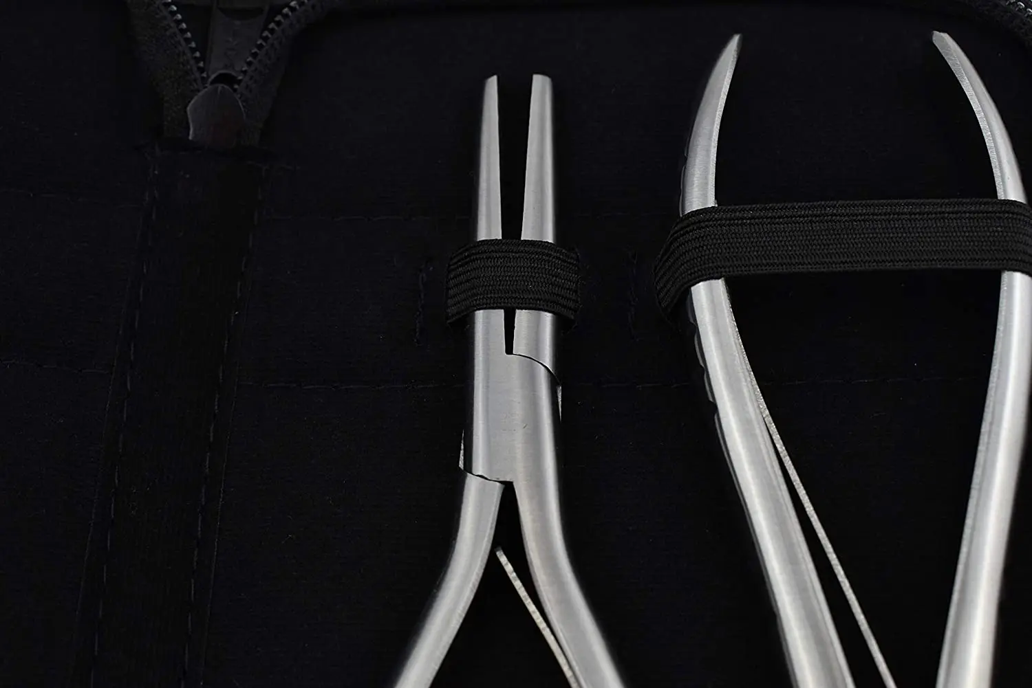 hair extensions tools fitting & removal pliers kit micro ring loop & pulling needles