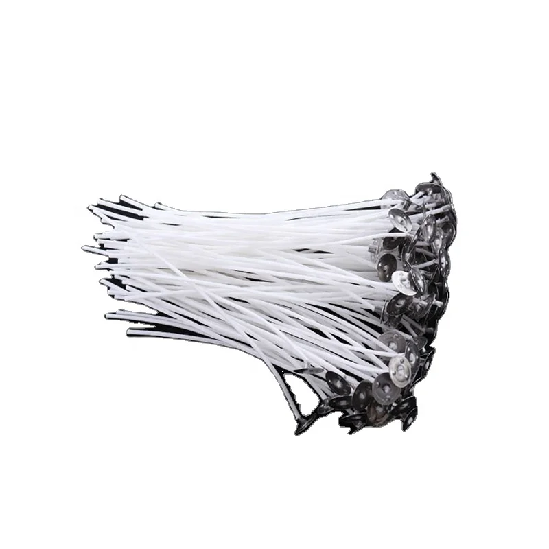 Фитиль из хлопка длиной 6 дюймов с металлической вкладкой для изготовления свечей «сделай сам»