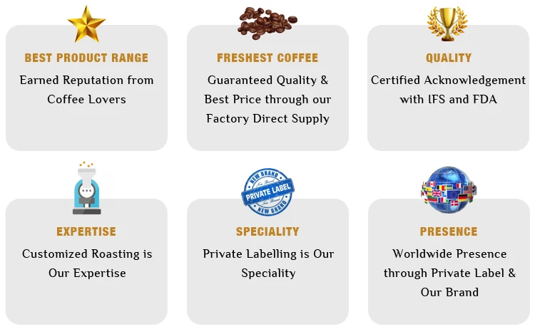 Оптовая продажа частная торговая марка Decaf Arabica цельная кофейная зерна 500