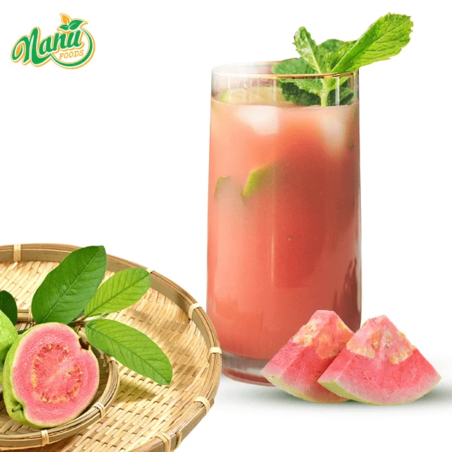 High quality- Frozen Pink Guava Juice Puree with competitive - OEM brand - packing :1kg/bottle ; 20kg/carton ; 180kg/steel drum.