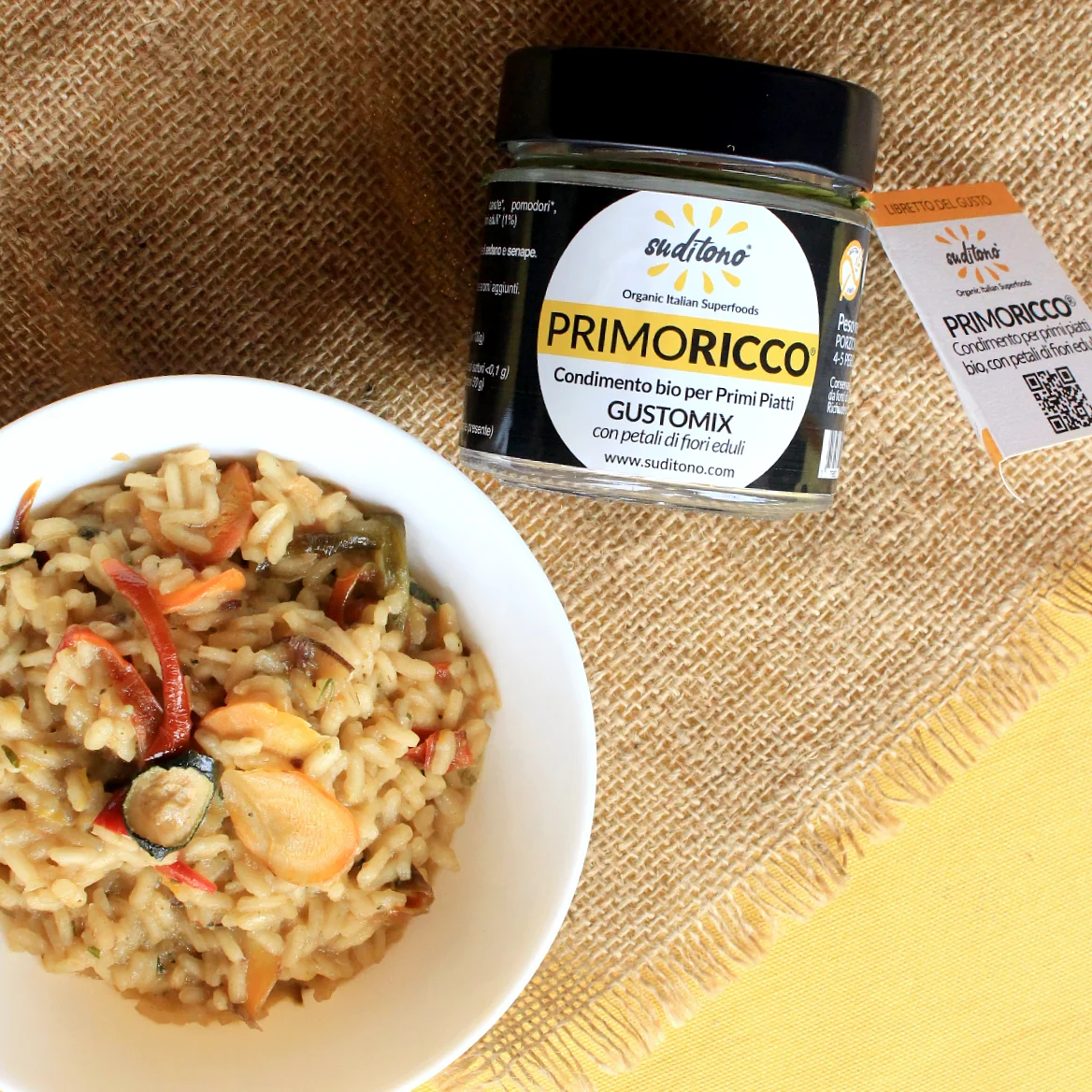 Organic instant rice condiment Italian food PRIMO RICCO GUSTO MIX dried vegetables