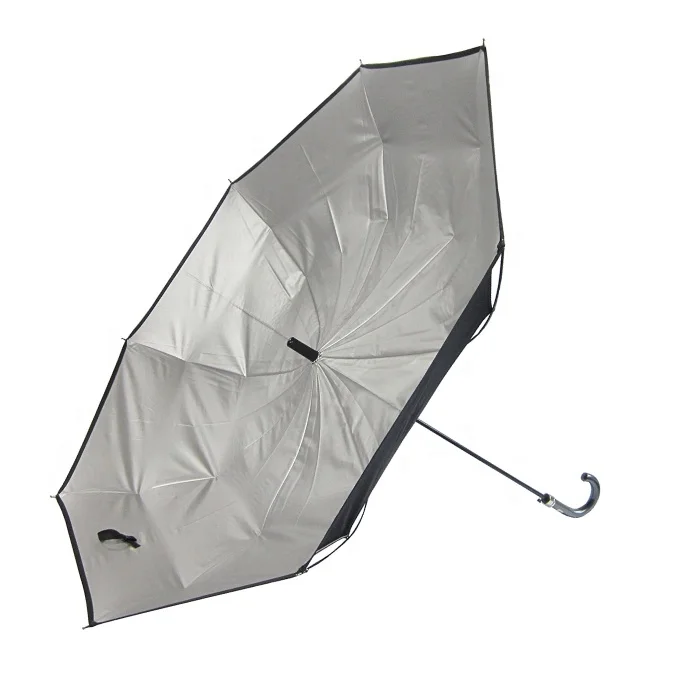 Sunny and rainy umbrella For men Larger UV shielding 99% Durable wind bone Outer material Silver Lining Black | made to order