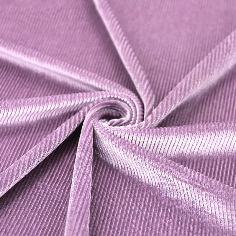 100% polyester stock Korean velvet striped gold velvet plush knitted flannel fabric