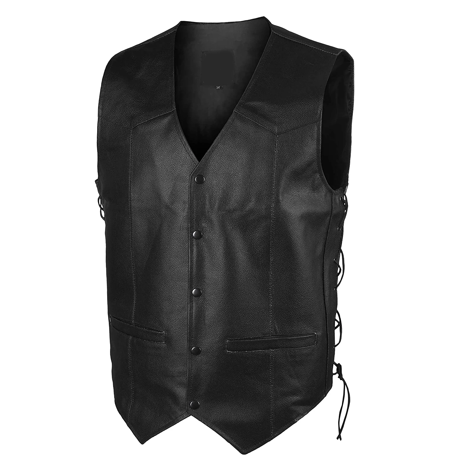 Genuine Hand made Leather Motorbike Vest New design Mens Biker Vest Cowhide Leather Vest