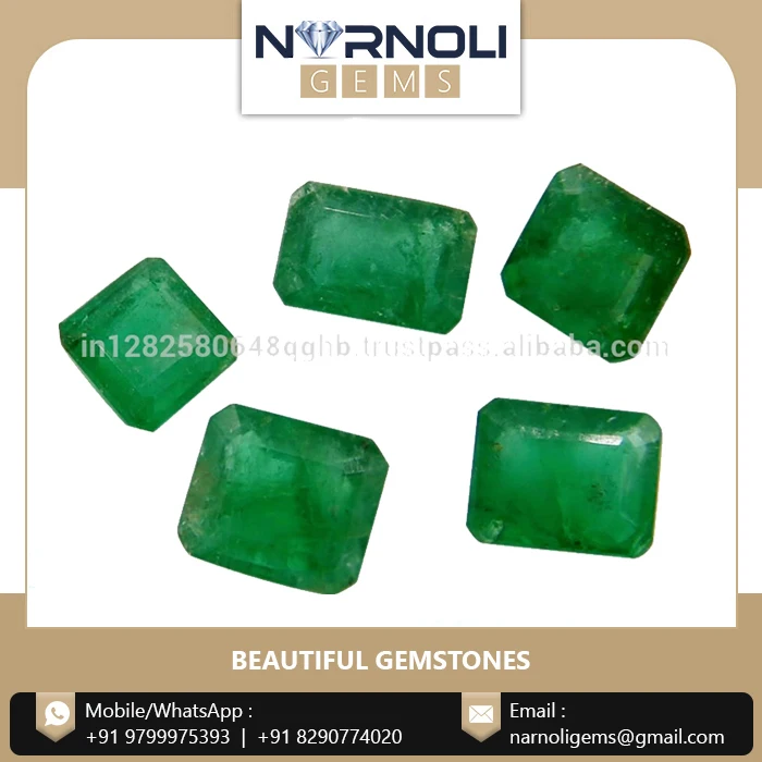 Gemstone Vivid Green Natural Emerald Gemstone New Beautiful Design Jewelry Gemstone For Sale