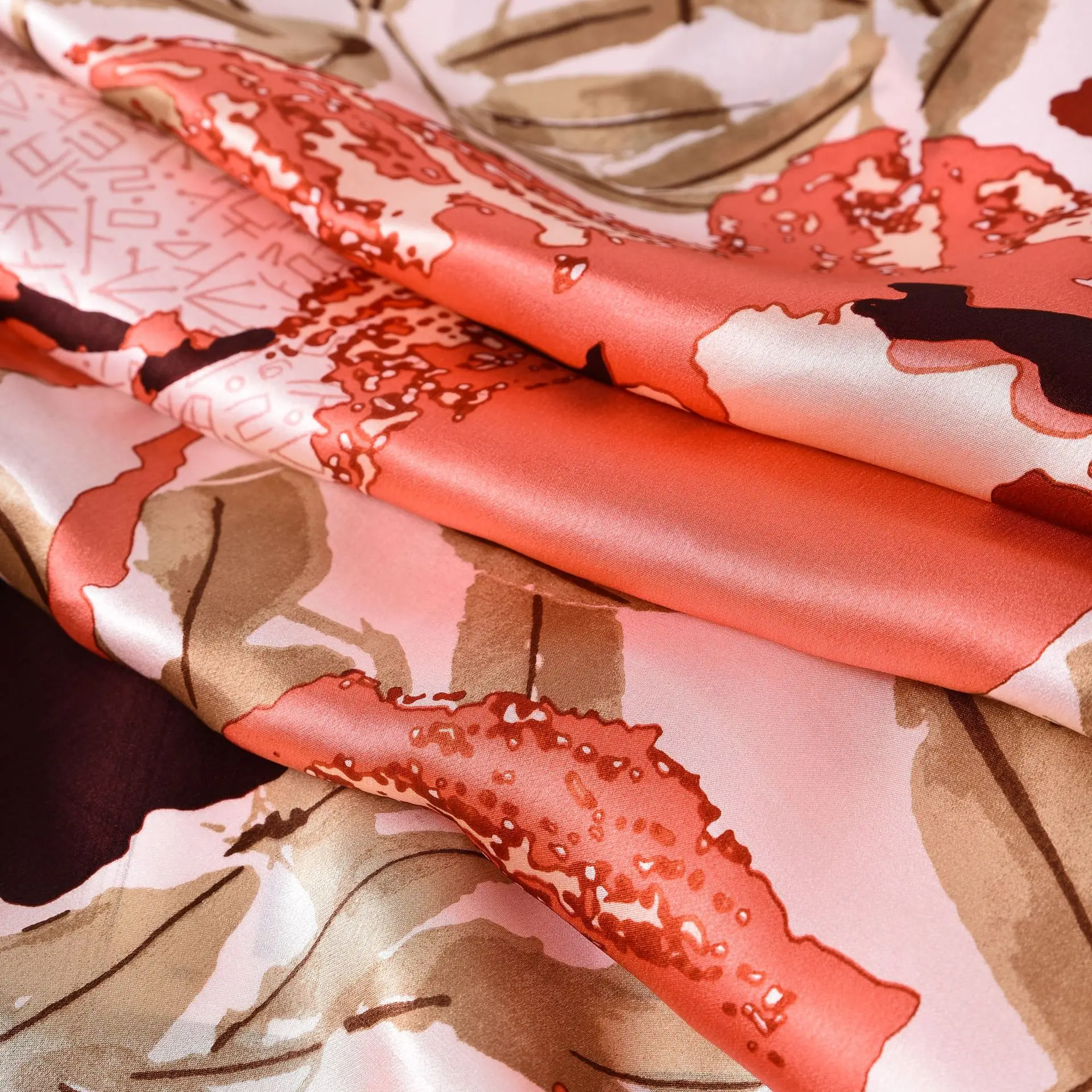 
2020 Fashion Double Faces Silk Twill scarf 100% silk in digital print from Hangzhou for free masx 