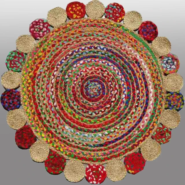 Hot Selling Latest Design Multicolor 100% Cotton Braided Chindi Rug For Home Decoration indoor rungs at wholesale price