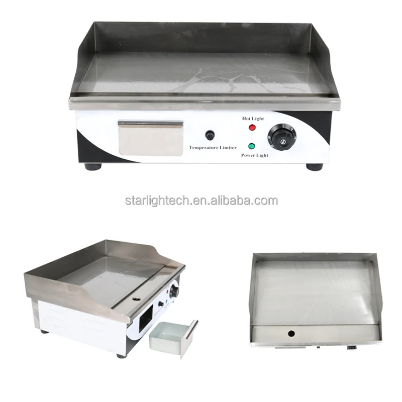 Профессиональные прочные электрические решетки мощностью 2 кВт 8 мм Гладкие ребристые для гриля коммерческого использования в ресторанах барбекю