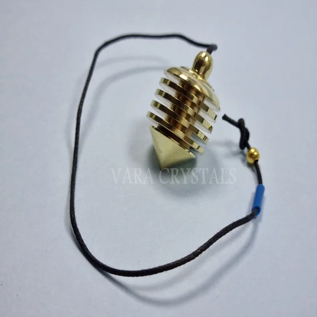 WHOLESALE COPPER COIL METAL PENDULUM KARNAK CONE CHAMBER EGYPTIAN SPRING CAGE HOLLOW POINTED SHAPE SEVEN CHAKRA PENTAGRAM