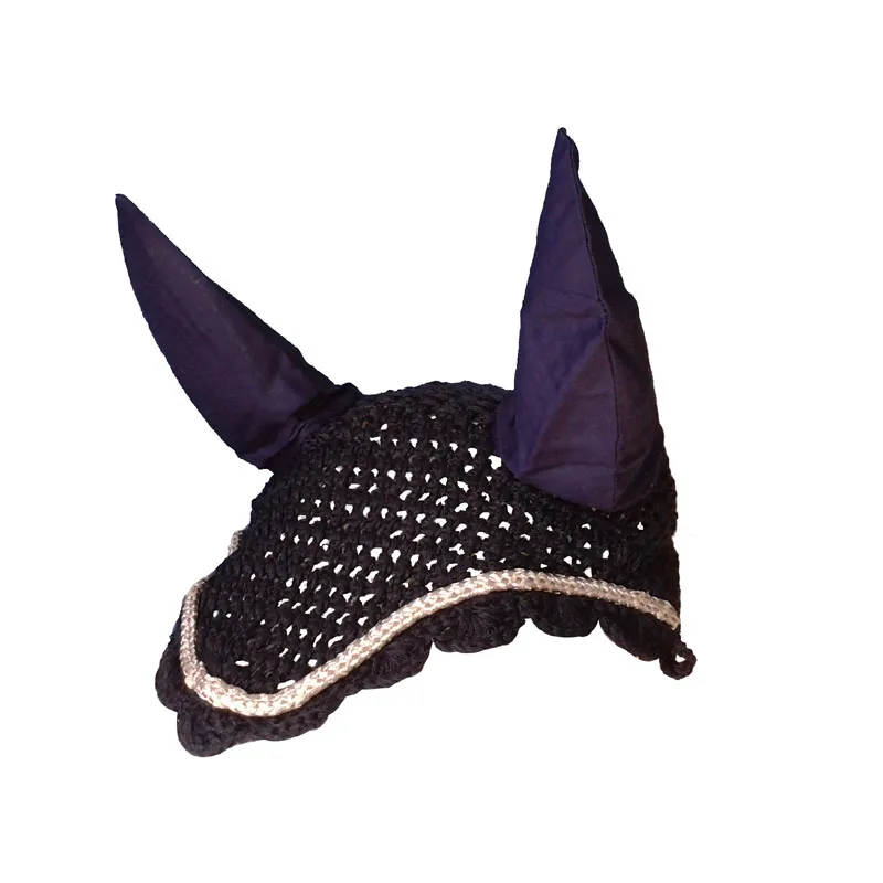 
Black Fashion fine Product Safety equestrian fly veil ear bonnet 