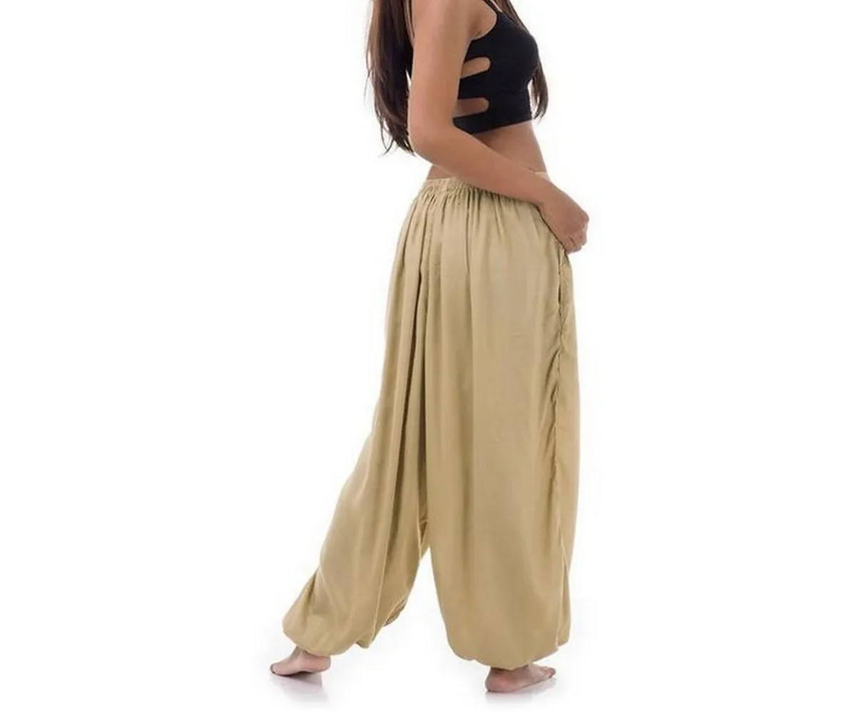 Custom Two Piece Black women linen pants kimono harem lounge wide leg parachute baggy sweatpants organic yoga boho trousers for
