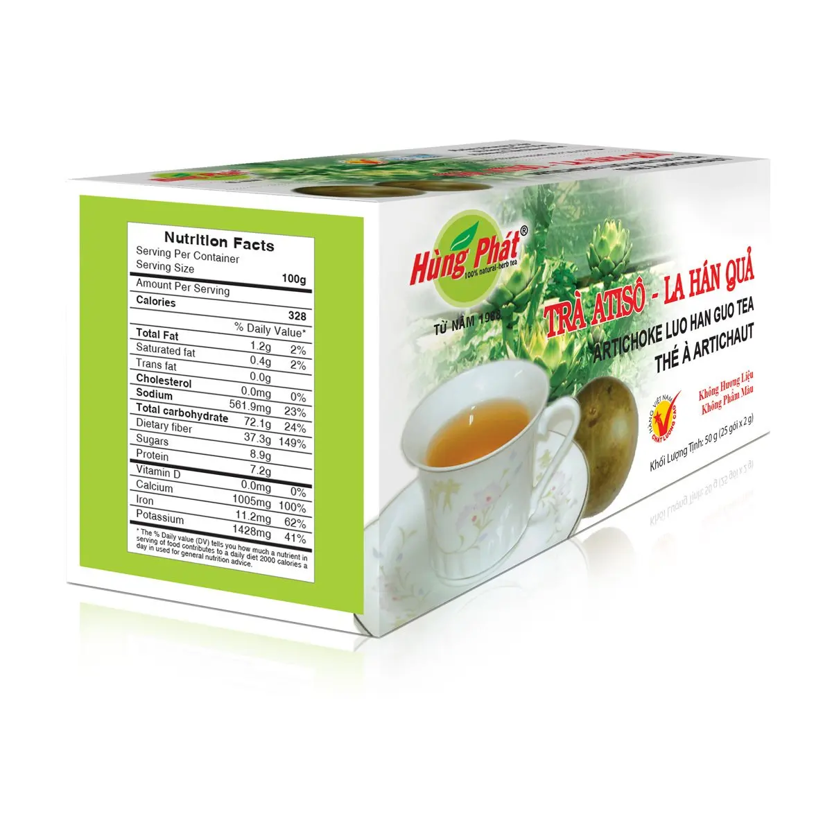 
Vietnam Artichoke Flavored Slimming Tea in Sachets GMP HACCP ISO Certified Stir-Fried Processed with 2 Years Shelf Life 