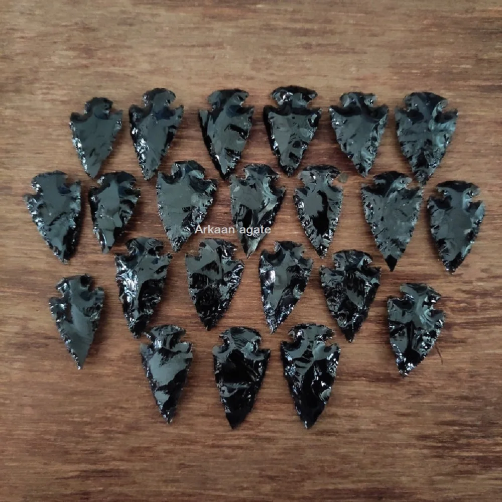 wholesale Black Obsidian Arrowhead Hand Craft chakra crystals healing Arrowhead For Sale