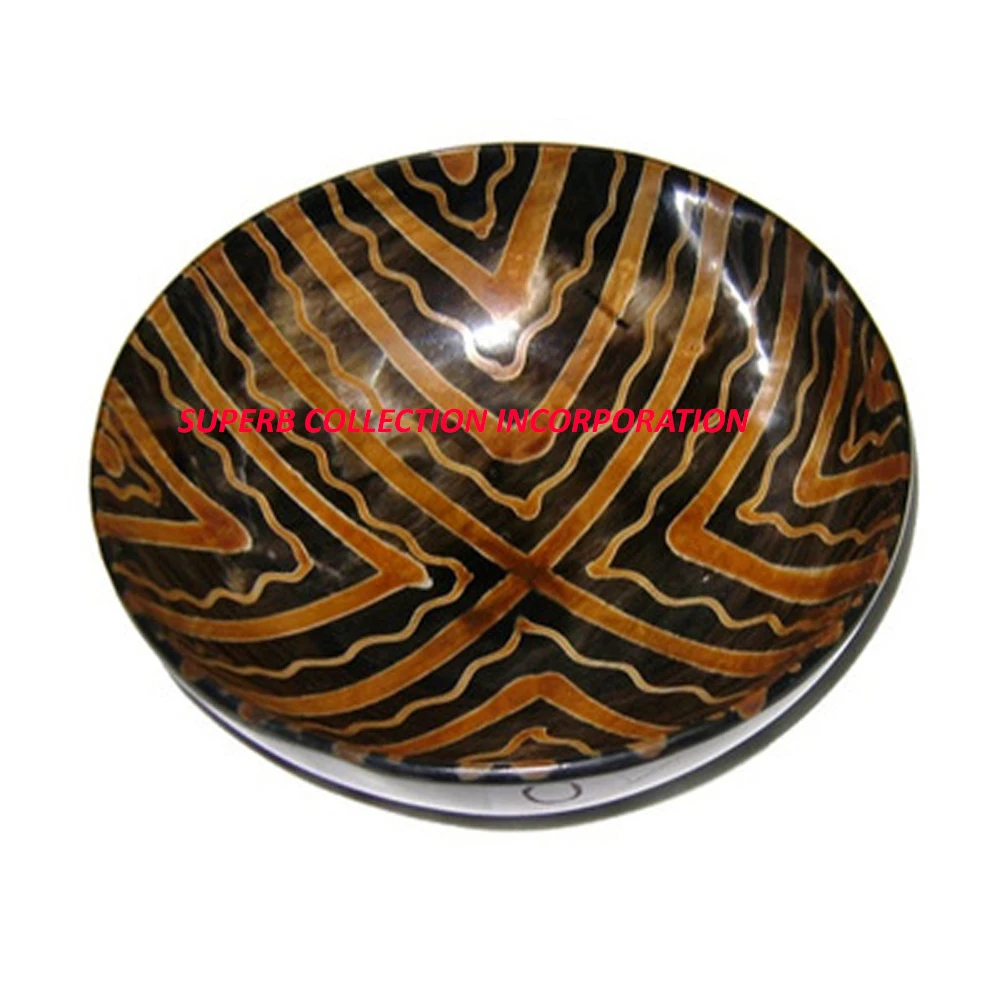Luxury work on Bowl Decorative Buffalo Horn Fancy Handmade Wholesale and Manufacturers