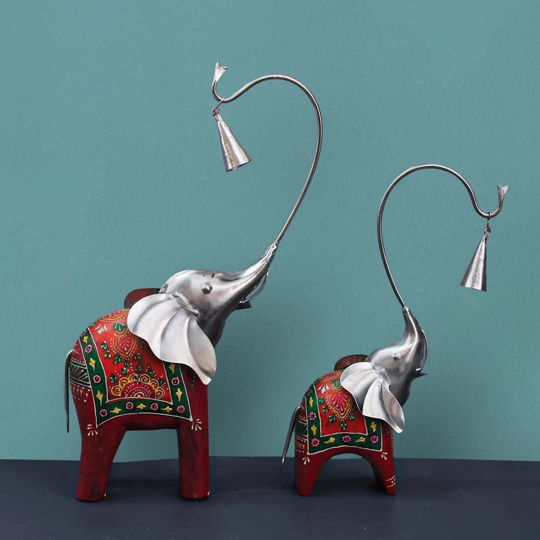 Набор слонов из 2 экологически чистых новейших Amazon, лидер продаж, изготовленные на заказ, декоративные металлические роскошные украшения для вечеринки, офиса, дома, стола