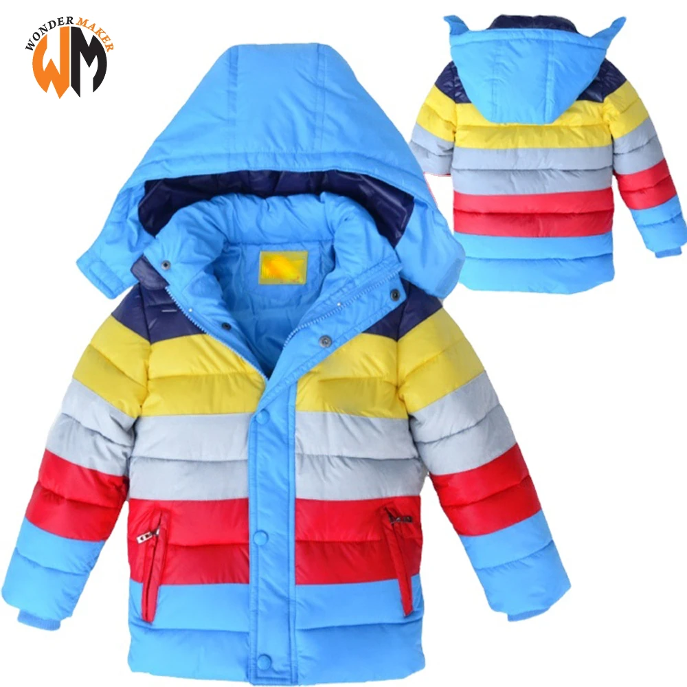 Fashion Big Hooded Zipper Warm Children Bomber jacket Kids Puffer Jacket