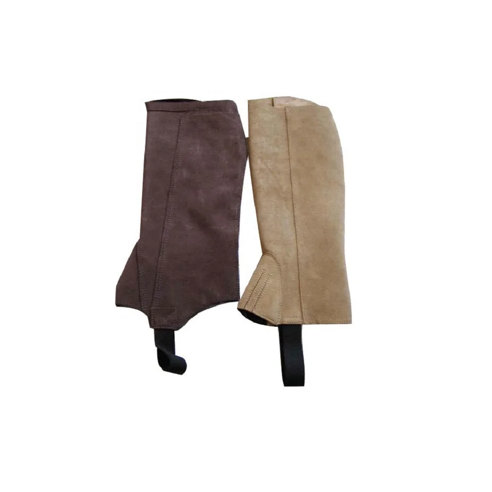 Genuine Leather Horse Riding Chaps with String Zipper