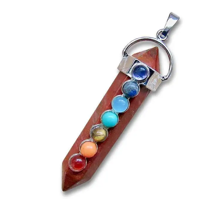 
Красивые Двухточечные Подвески в виде чакры из красной яшмы, оптовая продажа подвесок: Подвески лучшего качества 