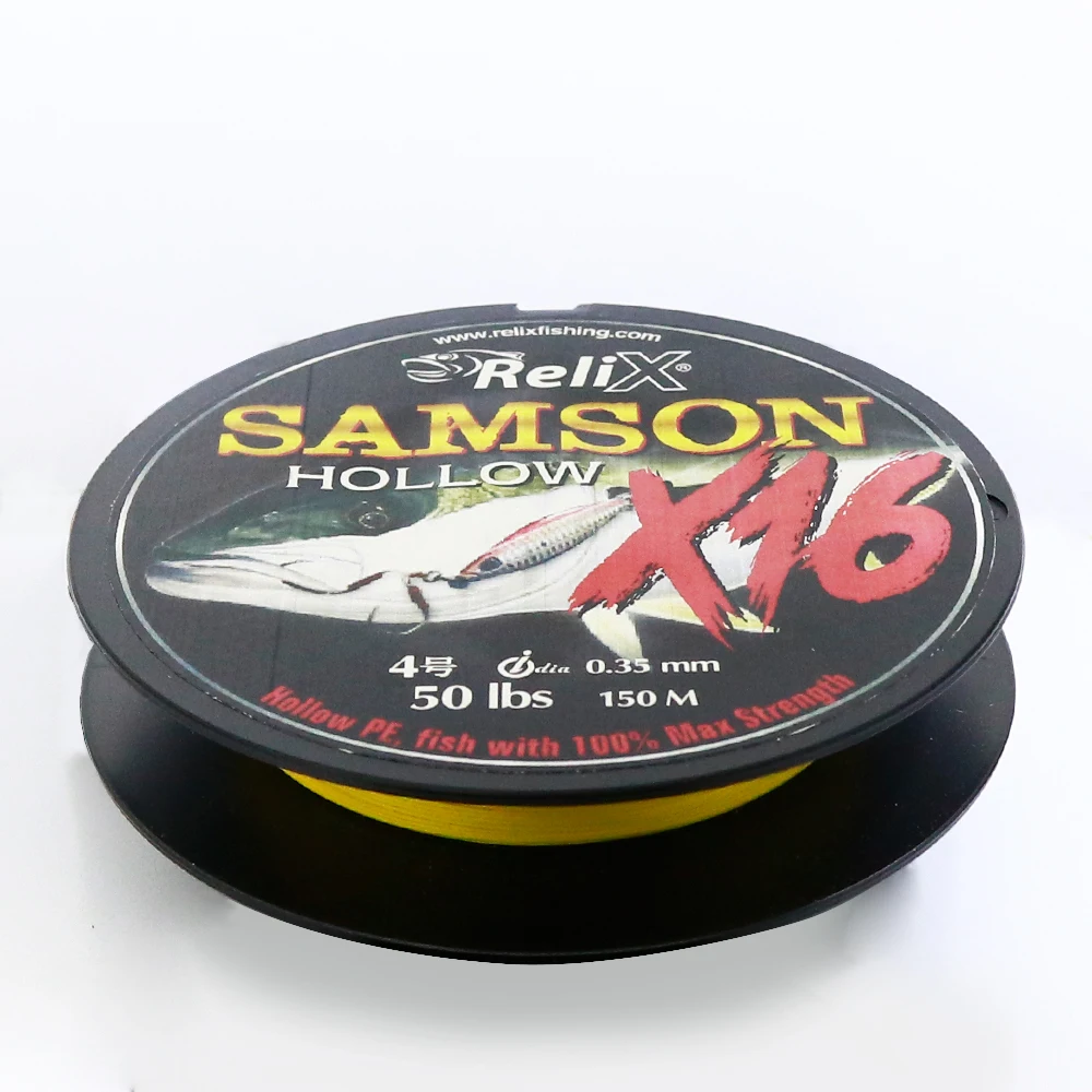 BRAIDED FISHING LINE SAMSON X16  RELIX 150M HOLLOW SPLICE-ABLE PE LINE 42lb - 130lb