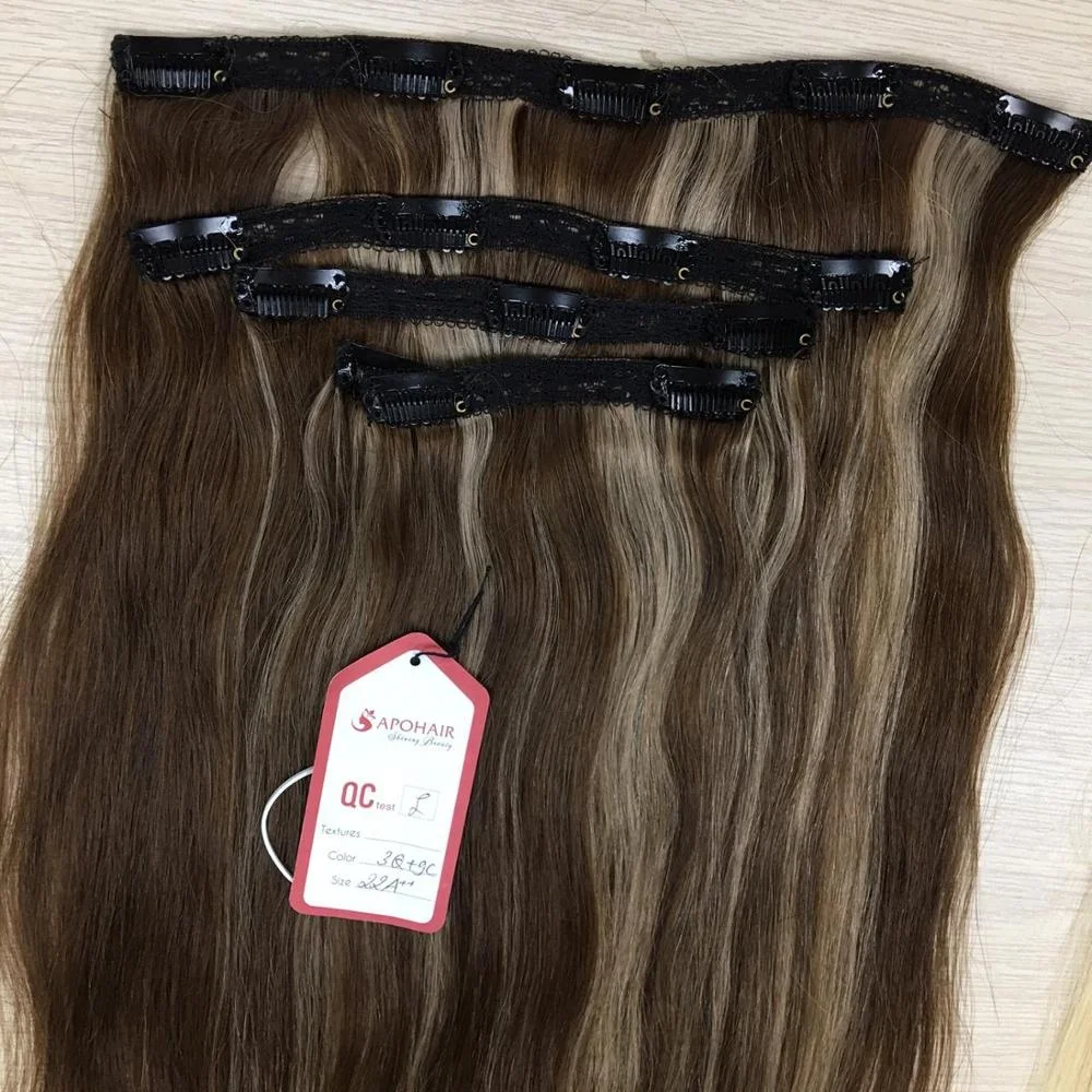 
Long Lasting Double Drawn Clip In Hair Extension mixpiano 100% Remy Human Clip on Remy Hair Clip mix color 
