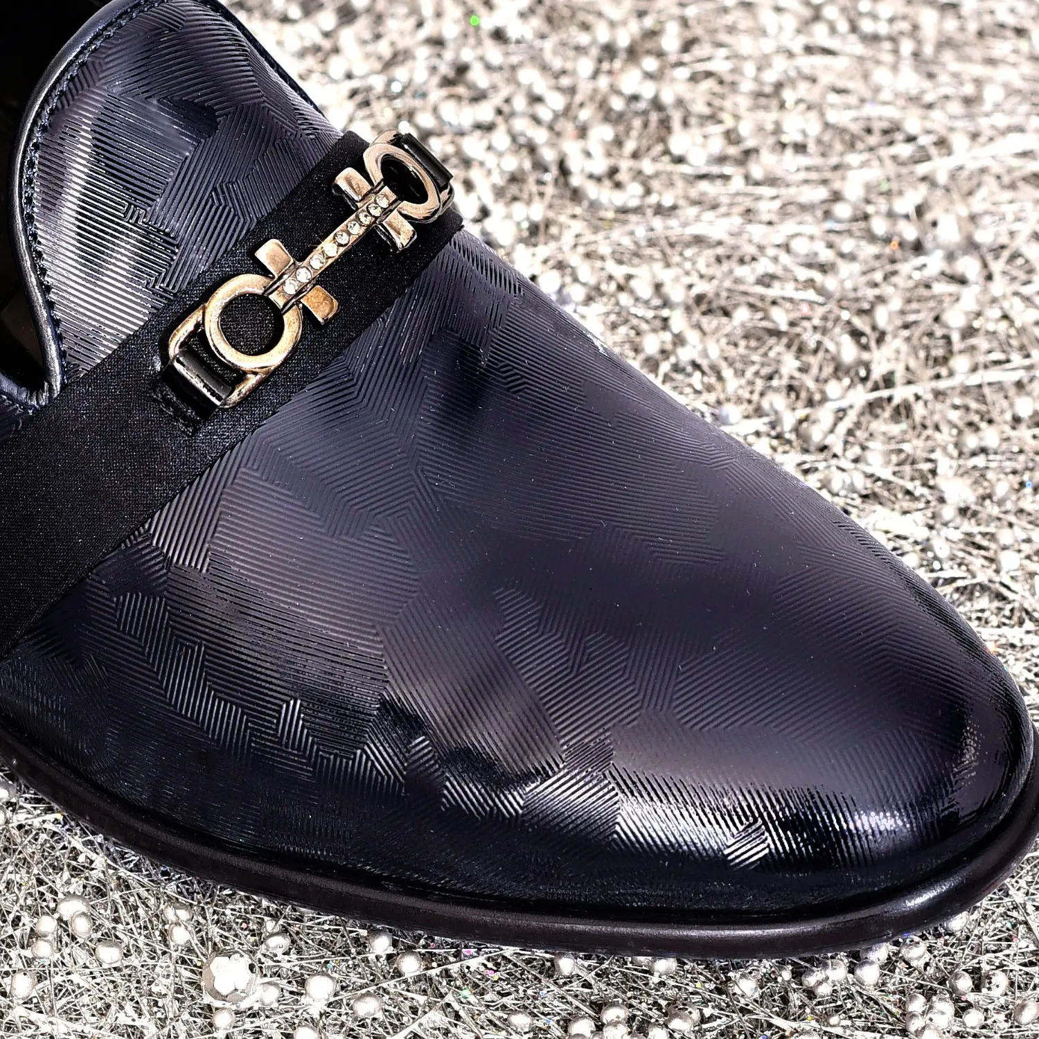 High Quality Made in Italy - Moccasins for Men - Elegant Shoes Dress with Clamp and Satin Strip Shoes for Wedding