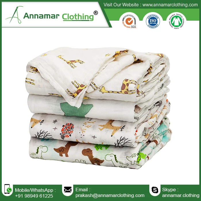 Multi-color Cotton Baby Muslin Swaddles 100% Organic muslin wrap plain color baby swaddle blanket