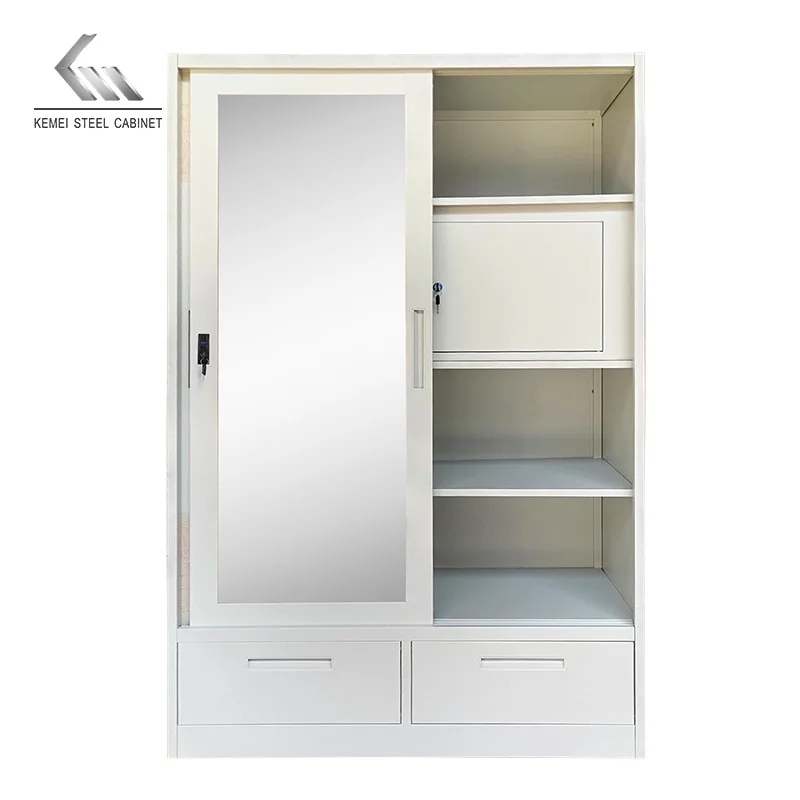 Easy installation Hot Sale Custom Made Bedroom Wardrobes Modern Design Furniture Multi-Storage Wardrobe with Two Drawers